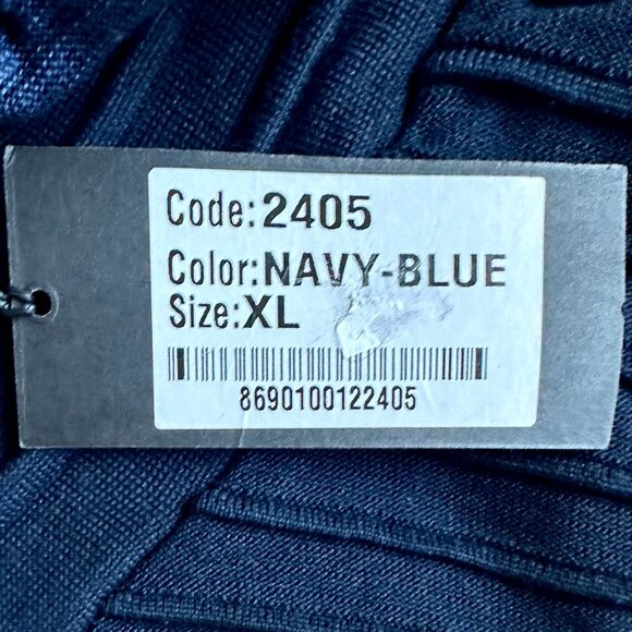 LCR Mens Ribbed Sweater Navy Blue Colorblock Slim Fit Shawl Collar Various Sizes - Picture 11 of 16